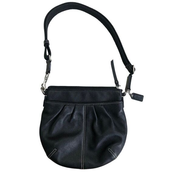 Coach Swingpack Soho Solid Black Leather Crossbody Messenger Strap Bag - Picture 1 of 3